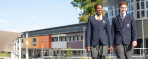 Clancy Catholic College West Hoxton students walking through school