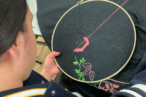 Student completing major project in textiles at Clancy Catholic College West Hoxton